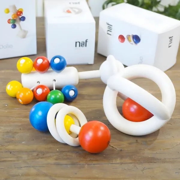 0歳赤ちゃん向け木のおもちゃセット ガラガラ歯固めモビール